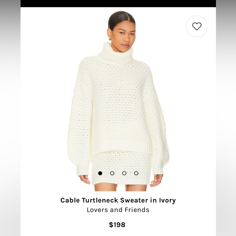 Lovers & Friends Cable Knit Sweater Skirt Set NWT